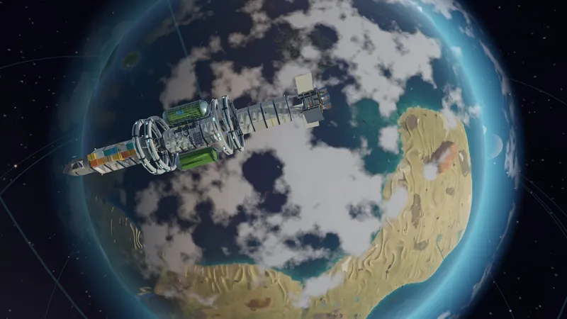 A station in orbit above the planet