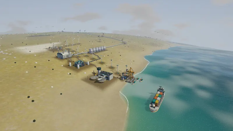 A small harbour on a sandy coast